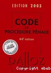 Code de procédure pénale; 44e édition vignette